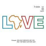 Africa love applique Embroidery Design,Love for Africa Embroidery Applique embroidery pattern N941... 3 sizes