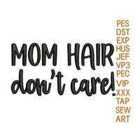 Mom Hair embroidery design, embroidery pattern,embroidery design K1426, instant download
