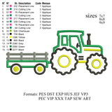 Tractor Applique embroidery design,Tractor Applique embroidery machine, k929 , instant download