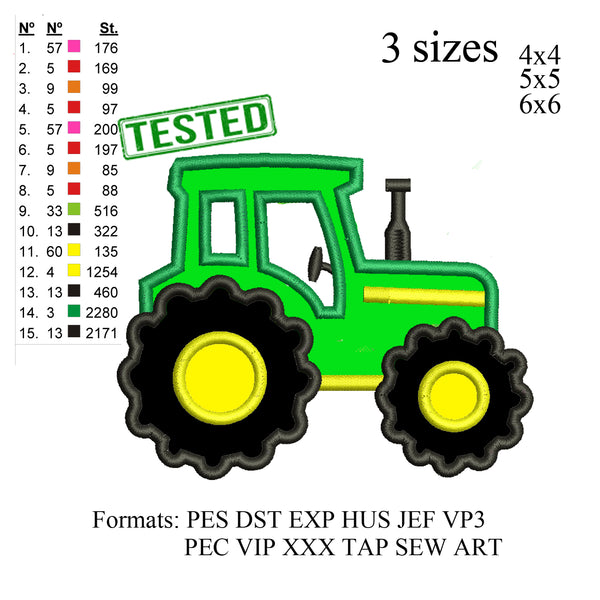 Tractor Applique embroidery design,Tractor Applique embroidery machine, k928 , instant download