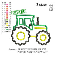 Tractor Applique embroidery design,Tractor Applique embroidery machine, k928 , instant download