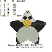 Penguin design machine embroidery . embroidery designs