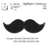 Mustache applique embroidery machine embroidery . embroidery designs
