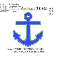 Anchor set embroidery design,02 embroidery patterns, embroidery designs N 874... 3 sizes  instant download