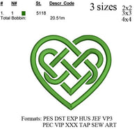 Celtic knot heart embroidery machine,embroidery pattern,embroidery designs N431
