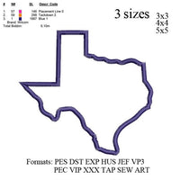 Texas State applique embroidery machine . embroidery pattern . embroidery designs 3 sizes  instant download