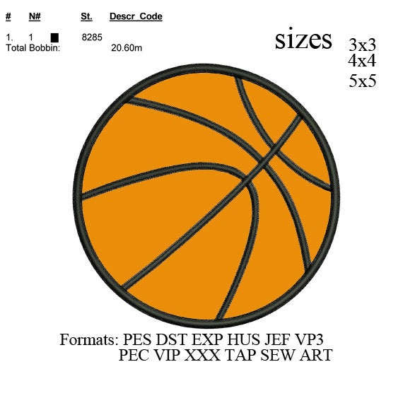basket ball applique embroidery machine, embroidery pattern embroidery designs 453
