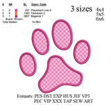 paw print applique embroidery machine, embroidery pattern . embroidery designs