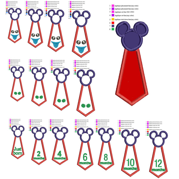 Necktie neck tie Pack applique embroidery machine . embroidery pattern, embroidery designs