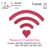 Heart wifi connect embroidery machine . love wifi connect embroidery pattern . embroidery designs