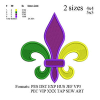 fleur de lis embroidery machine, embroidery pattern, embroidery design N467 2 sizes  instant download