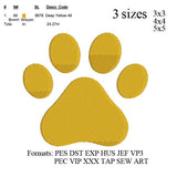 Paw print embroidery machine 2 designs in 1. embroidery pattern . embroidery designs