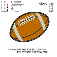 Rugby ball applique, Football Rugby applique embroidery machine. embroidery pattern . embroidery designs