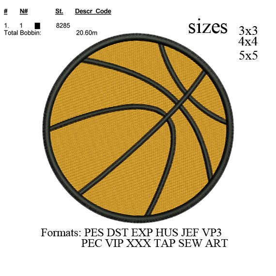 basketball embroidery design,embroidery pattern, embroidery designs 452