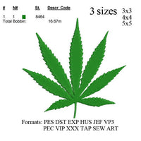 Marijuana Cannabis Leaf Embroidery Design,Machine Embroidery Designs,Embroidery File,embroidery patter No:474