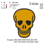 Skull applique embroidery machine,embroidery pattern,embroidery designs No:530 ... 3. sizes
