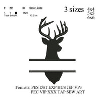 buck beer embroidery design, Split deer embroidery pattern,Deer head, embroidery designs N532