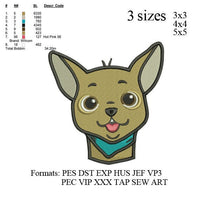 Chihuahua dog embroidery design,chihuahua dog embroidery pattern, embroidery designs N537