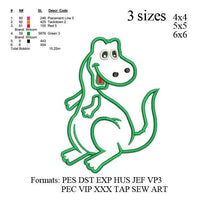 Dinosaur applique embroidery design, dinosaur embroidery pattern N562