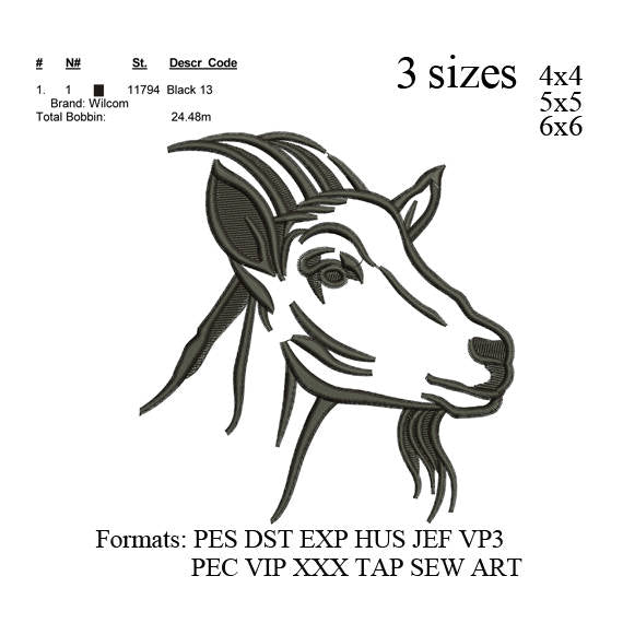 Alpine Goat embroidery machine,embroidery pattern,embroidery design No... 586  3sizes: