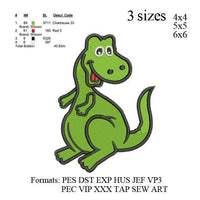 Dinosaur embroidery design, dinosaur embroidery pattern N563
