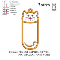 Key Ring applique mbroidery design,embroidery pattern, instant download  3 sizes .....No 589
