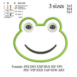 Frog Applique Embroidery Design, Frog Applique embroidery pattern N624 ... 3 sizes