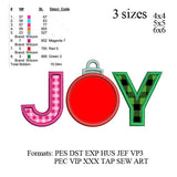 Joy Christmas Ornament Applique Embroidery Design Machine Embroidery Designs Christmas Embroidery File  No:630