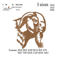 Boer goat buck embroidery design,motif de broderie chevre, embroidery designs N657 ...  3 sizes
