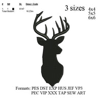 Set of 20 Deer Embroidery Designs, Deer Head Applique Designs, Deer Antlers Machine Embroidery Designs No ..693