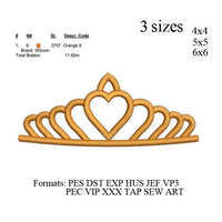 Crown Embroidery Design. Machine Embroidery Design. Tiara embroidery, N702
