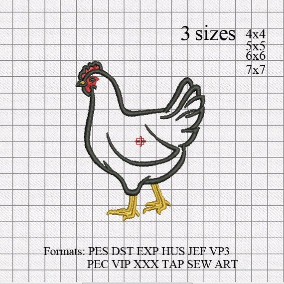 Chicken Applique embroidery machine,embroidery pattern, embroidery designs No 725