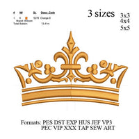 Crown embroidery design, Crown embroidery pattern ,Tiara embroidery design, N695