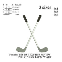 Golf Club embroidery machine . embroidery pattern No 709 ... 3 sizes