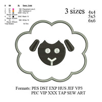 Sheep Fluffy Applique embroidery machine .Sheep Fluffy Applique embroidery pattern,Deer head, embroidery designs No 720