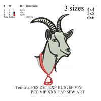 Goat head embroidery design,motif de broderie chèvre, embroidery designs No 814 ...  3 sizes