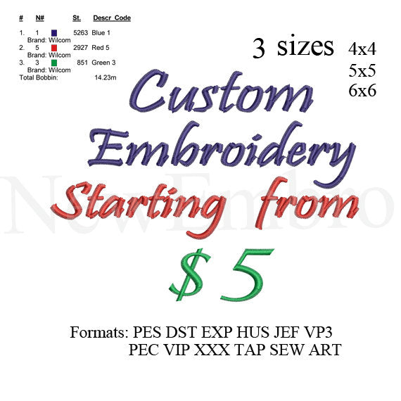 Custom embroidery design,Custom Applique Embroidery, design No 727