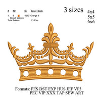 Princess Crown embroidery design,Crown embroidery pattern,mini crown embroidery,Tiara embroidery design girly crown embroidery design N699