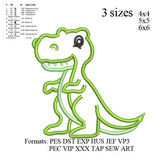 Scary T-rex Dinosaur Applique Embroidery Design,Dinosaur embroidery pattern No 831 ... 3 sizes