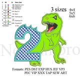 Dinosaur embroidery design,T-rex applique Embroidery Designs,Dinosaur embroidery patterns,Scary T-rex Dinosaur Applique pack N626