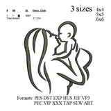 Mother father baby set  embroidery machine,Mom and baby embroidery pattern,06 embroidery designs No 837....3 sizes