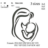 Mother father baby set  embroidery machine,Mom and baby embroidery pattern,06 embroidery designs No 837....3 sizes