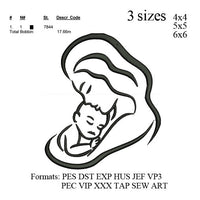 Mother and baby set  embroidery machine,Mom and baby embroidery pattern,06 embroidery designs No 836....3 sizes