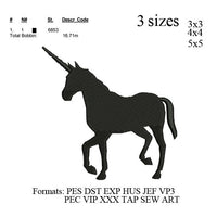 Unicorn face embroidery machine . embroidery pattern, embroidery designs No 784 ... 3 sizes  instant download