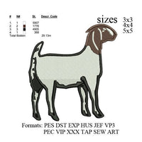 boer goat embroidery designs