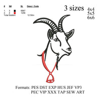 Goat head embroidery design,motif de broderie chèvre, embroidery designs No 817 ...  3 sizes