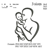 Father and baby set embroidery machine, love embroidery pattern, heart embroidery design N835  instant download