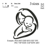 Mother and baby set  embroidery machine,Mom and baby embroidery pattern,06 embroidery designs No 836....3 sizes