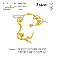 calf embroidery design,embroidery design calf head,calf pattern N803 ...  3 sizes