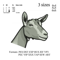 Toggenburg goat embroidery design,motif de broderie chevre, embroidery designs No 851 ...  3 sizes